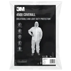 SKYDDSOVERALL 4500 KATEGORI 1 VIT EXTRA STOR