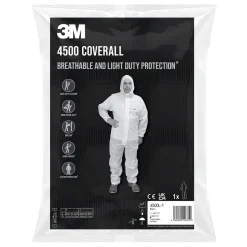 SKYDDSOVERALL 4500 KATEGORI 1 VIT STOR