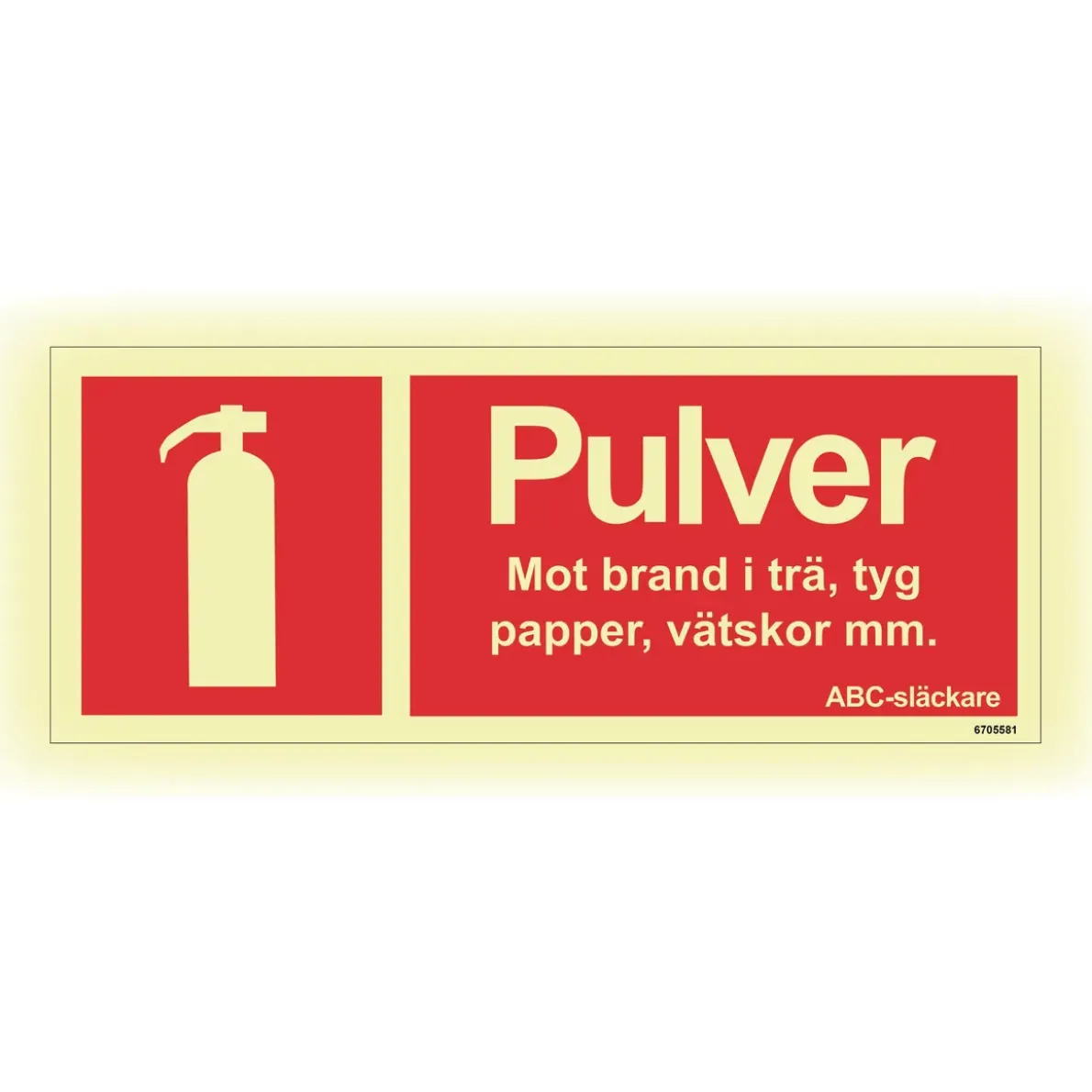 SKYLTBRAND PULVER EFTERLYSANDE ALUMIN 250X100MM