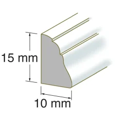SMYGLIST VIT PLAST 10X15MM 200CM