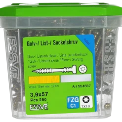 SOCKELSKRUV TX10 GULKROMATERAD 3,9X57 250ST
