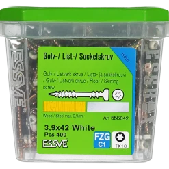 SOCKELSKRUV TX10 VITLACKERAD 3,9X42 400ST