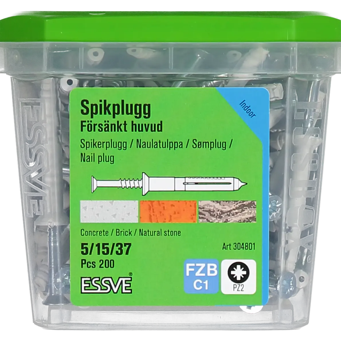 SPIKPLUGG MED FÖRSÄNKT KRAGE FZB 5X37 200ST