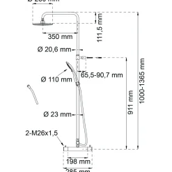 TAKDUSCHSET MAGNOLIA KROM CC160MM