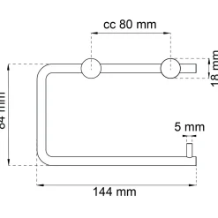 TOALETTPAPPERSHÅLLARE 1368 SVART 84X144MM