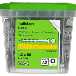 TRALLSKRUV CLASSIC ROSTFRI A2 TX20 4,2X55 250ST