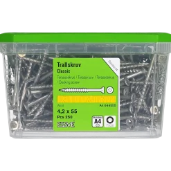 TRALLSKRUV CLASSIC ROSTFRI A4 SYRAFAST TX20 4,2X55 250ST