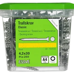 TRALLSKRUV CLASSIC ROSTFRI A4 SYRAFAST TX20 4,2X30 250ST