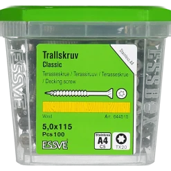 TRALLSKRUV CLASSIC ROSTFRI A4 SYRAFAST TX20 5,0X115 100ST