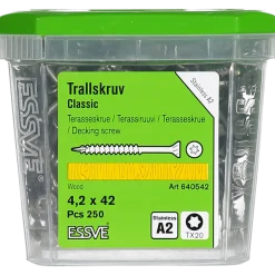 TRALLSKRUV CLASSIC ROSTFRI A2 TX20 4,2X42 250ST