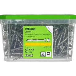 TRALLSKRUV CLASSIC ROSTFRI A2 TX20 4,2X42 250ST
