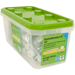 TRÄKONSTRUKTIONSSKRUV WAF FZB+ VIT RAL9010 6,0X50 100ST