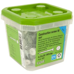TRÄKONSTRUKTIONSSKRUV WAF FZB+ VIT RAL9010 4,0X30 200ST