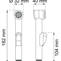 UNIVERSALDUSCH LILLY KROM D32MM/SLANG 150CM