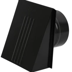VENTILATORKÅPA M/SPJÄLL SVART D125