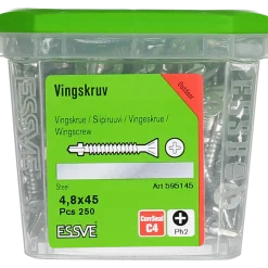 VINGSKRUV FÖRSÄNKT HUVUD PH2 BORRSPETS CORRSEAL 4,8X45 250