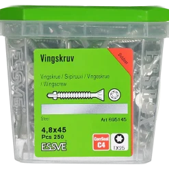 VINGSKRUV FÖRSÄNKT HUVUD TX25 BORRSPETS CORRSEAL 4,8X45 250